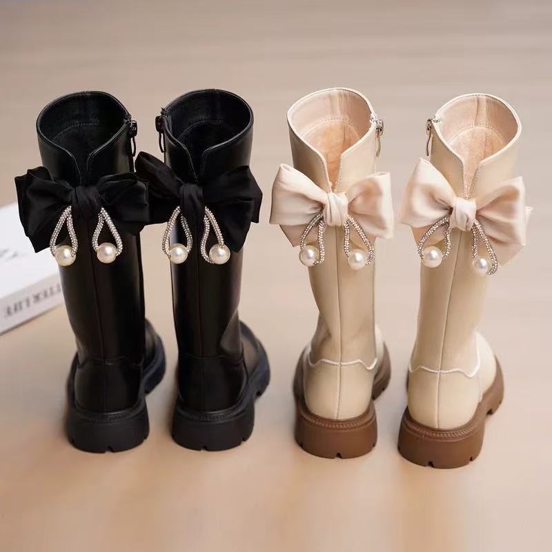 8. รองเท้าเด็ก 2025 ฤดูใบไม้ร่วงฤดูหนาว บวก กํามะหยี่สาวเกาหลีรุ่นอังกฤษสูงรองเท้าสาวน้อยรองเท้าเจ้า