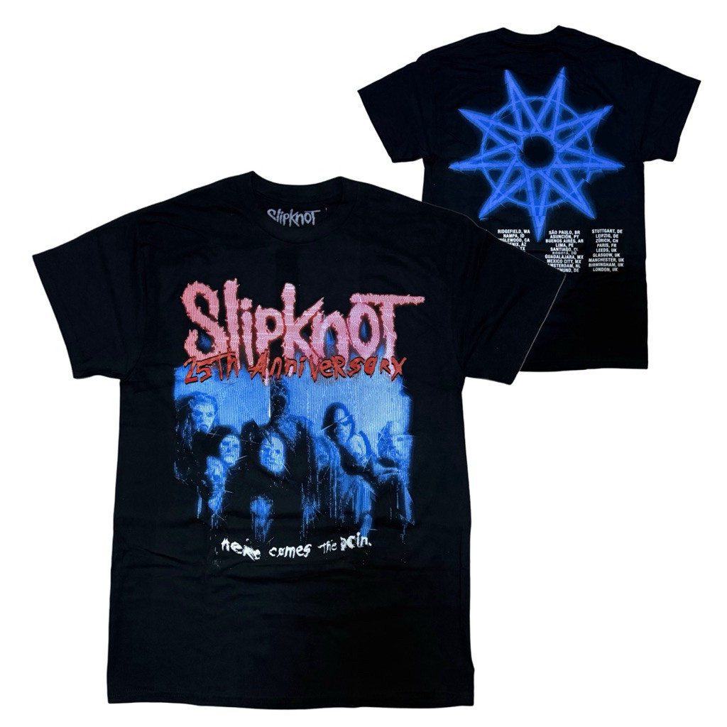 เสื้อวง SLIPKNOT T-SHIRT ลาย 25th Anniversary Tour เสื้อยืดคอตตอน S-5XL