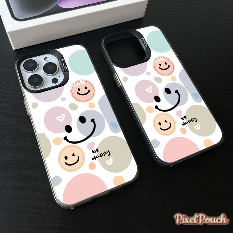 เคสแข็งคุณภาพ รูปแบบรอยยิ้มน่ารัก สำหรับ IPhone 17 13 12 7Plus 14 15 11 16 Pro Max 8Plus XR XS Max เคสไอโฟน11 เคสไอโฟน