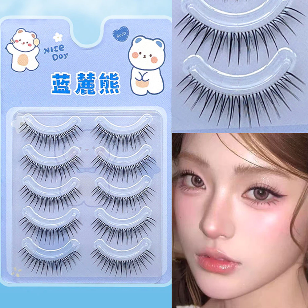 5 คู่ Lash Extension Cross Natural U-shaped Dense เกาหลีแต่งหน้า K-POP สไตล์