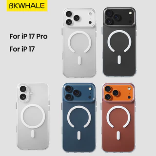 BKWHALE เคสแม่เหล็กใสด้านสําหรับ iPhone 17 16 15 14 13 Pro Max iPhone17 Air iP16 Plus เคสแข็งฝาหลังใส