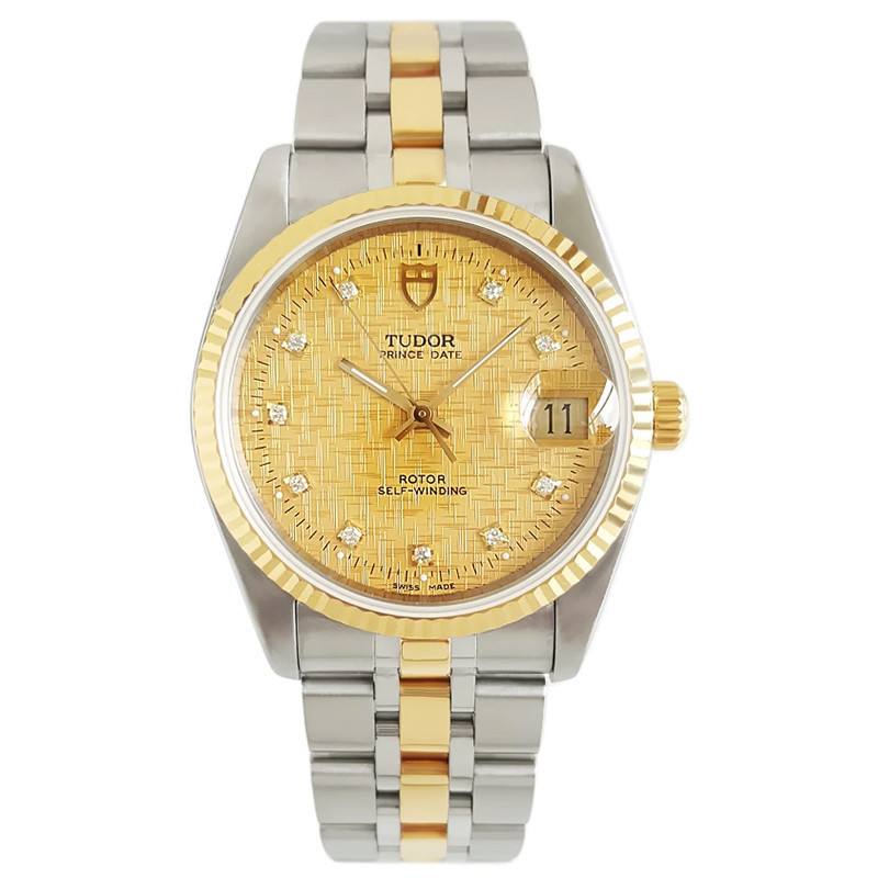 Tudor นาฬิกาผู้หญิง Prince และ Princess Series Gold Diamond แกะสลักอัตโนมัตินาฬิกาสุภาพสตรี 72033