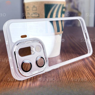 สําหรับ OPPO ค้นหา X9Pro X9 Ultra Pro X9S 2025 เคสโทรศัพท์สแควร์ปลอก FindX9Pro FindX9 FindX9Ultra Clear นุ่มคู่เปลือกกันกระแทก TPU ชุบโปร่งใสแฟชั่นปกหลัง
