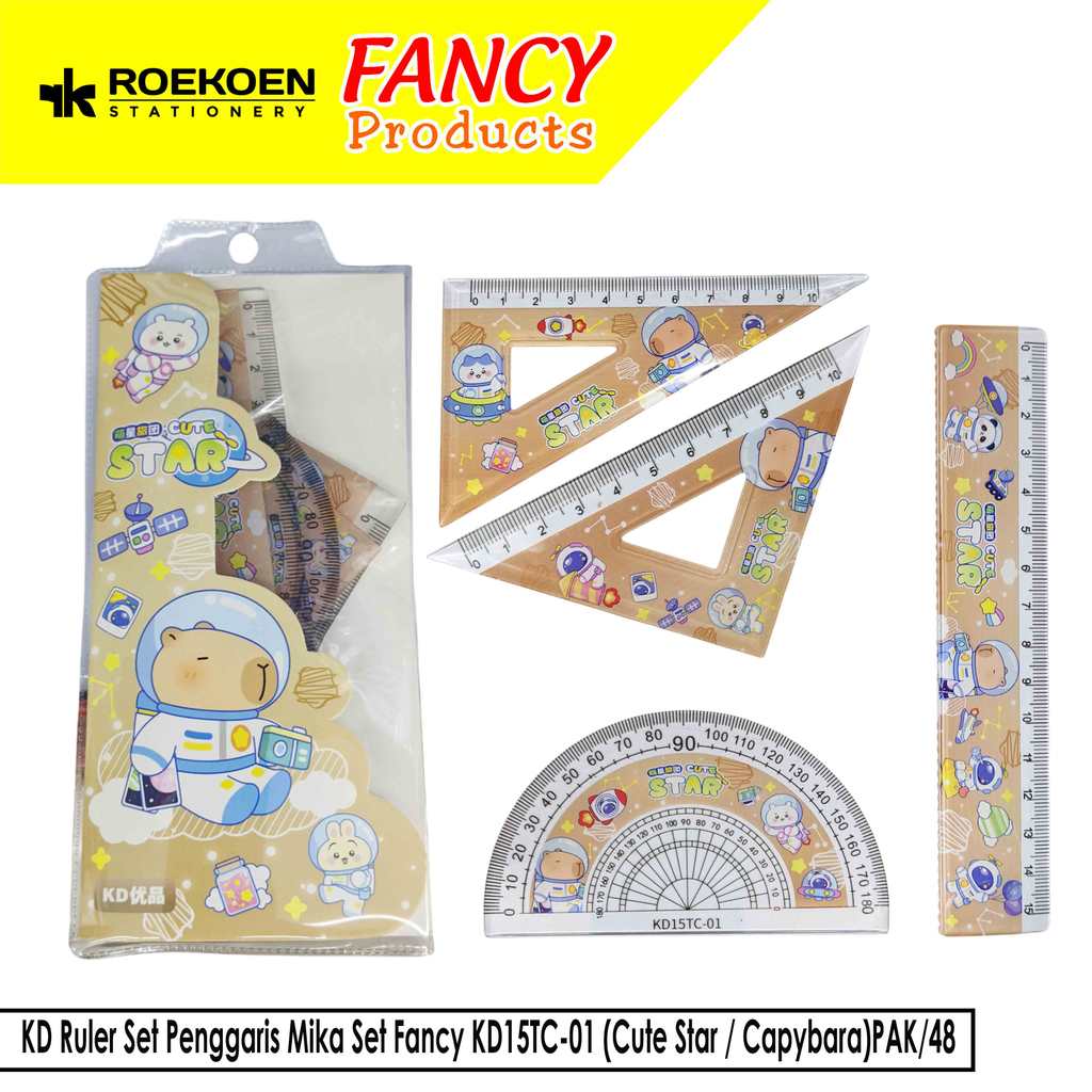 KD Ruler Set Mika Ruler Set Fancy KD15TC-01 (ดาวน่ารัก / Capybara)
