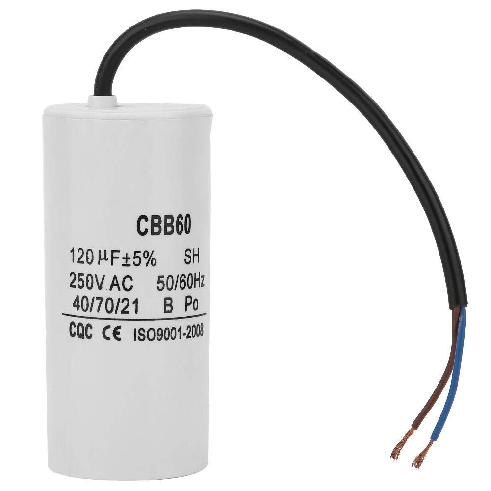 CBB60 Run Capacitor, Wire 250VAC 120uF 50/60Hz Capacitor สําหรับเครื่องอัดอากาศมอเตอร์