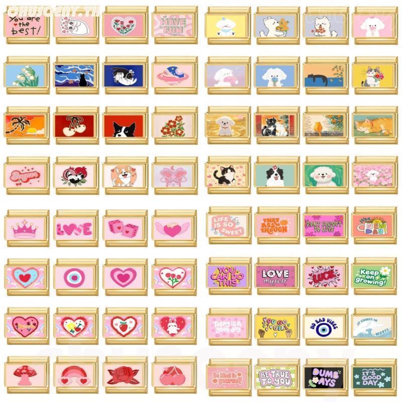 สร้อยข้อมือcharmสีทองอิตาเลียน ขนาด9มม. สแตนเลส DIY เสริมบุคลิกภาพ