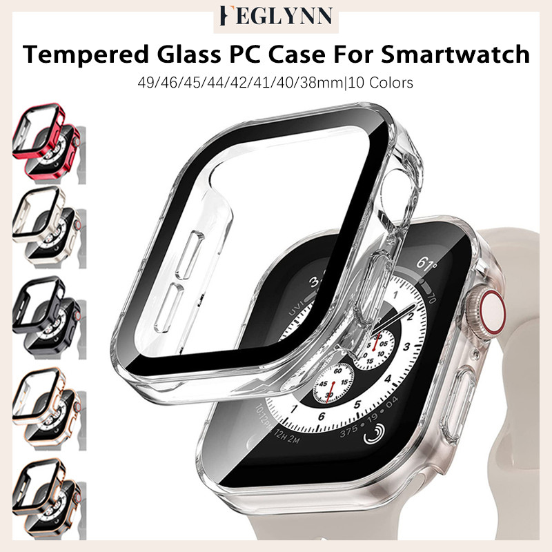 กรณีพีซีฟิล์มแก้วป้องกัน Gores for IWatch Ultra/SE 3 2 Apple Watch Series 11 10 9 8 7 6 5 4 49 /46/45 /44/ 42/41มม.