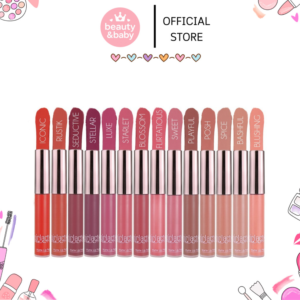 Girlactik Matte Lip Paint ลิปแมทเนื้อนุ่มปากไม่แห้ง ลิควิดลิปสติคจากฮอลลีวู้ด ของแท้100%