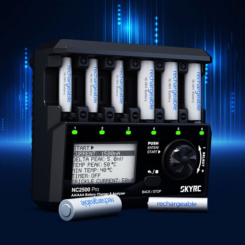 SKYRC NC2500 PRO Ni-MH/Ni-Chromium AA/AAA Charger 4 โหมดการทํางานการปล่อยการชาร์จ