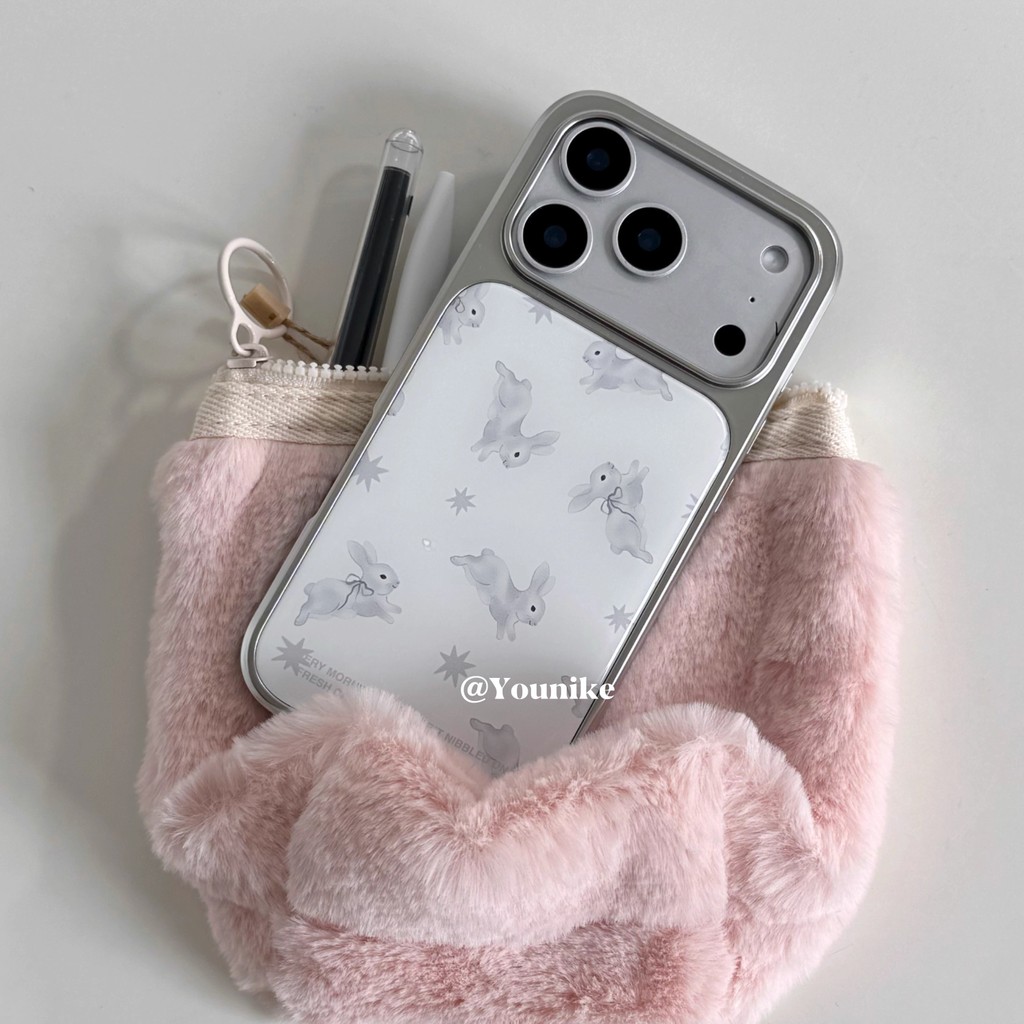 สไตล์เกาหลี ins น่ารักโรแมนติกน่ารักกระต่ายหวานง่ายเหมาะสําหรับ iphone17pro/17promax เคสป้องกัน Apple 16 เคสโทรศัพท์ 16promax เคสป้องกัน 15/13/14 กรณี 11/12/12promax