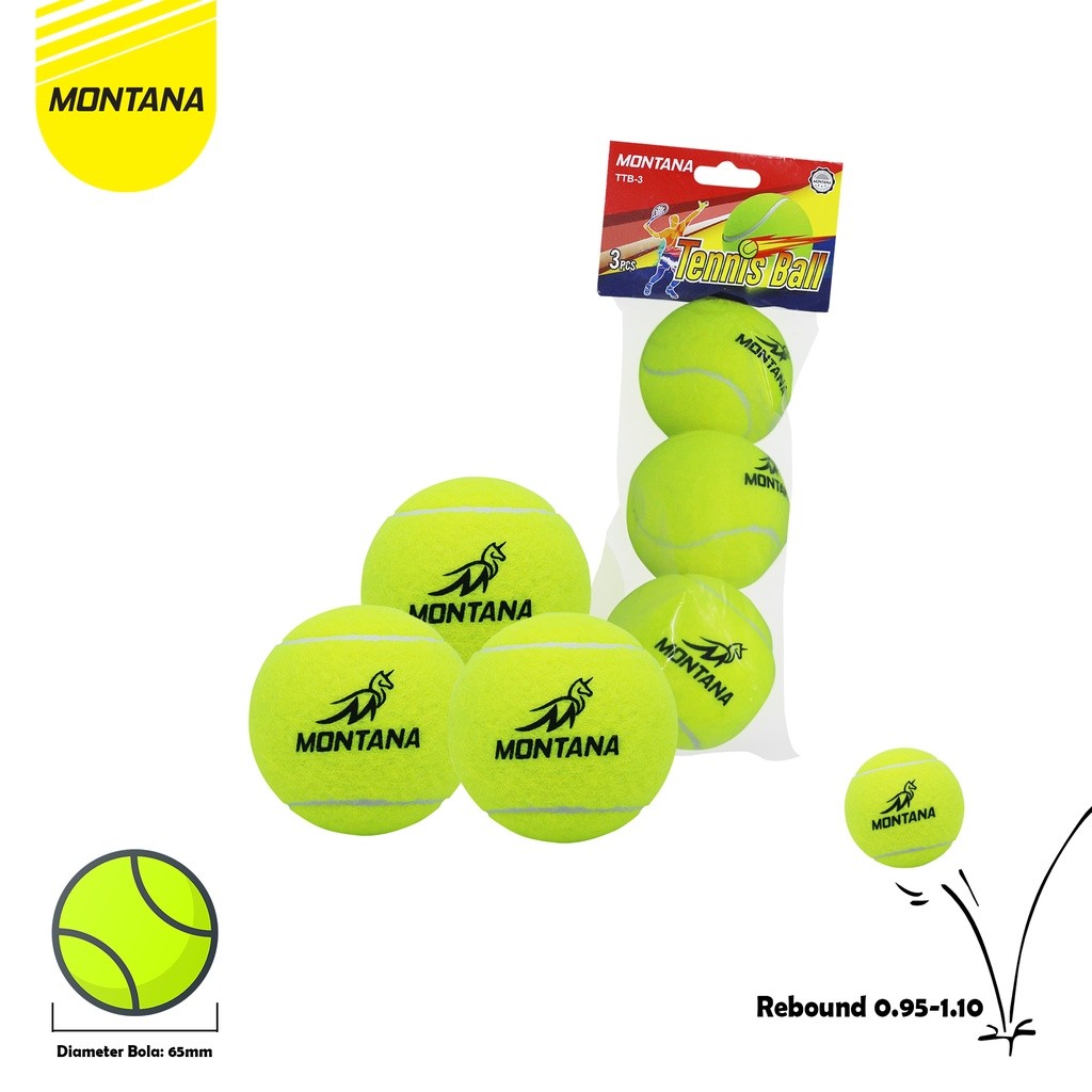 MONTANA Tennis Ball 3 ชิ้น Tennis Ball กีฬาเบสบอล Ball TTB-3