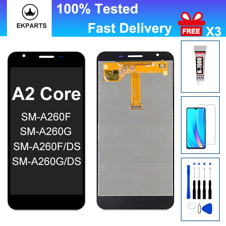 5.0 LCD คุณภาพสูงสําหรับ Samsung Galaxy A2 Core A260 SM-A260F SM-A260G จอแสดงผล Touch Screen Digitiz