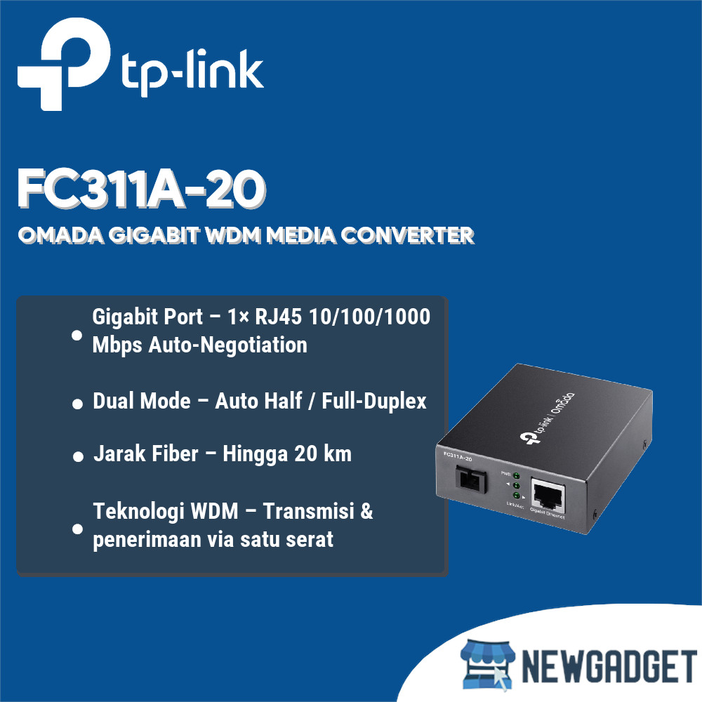 TP-LINK FC311A-20 OMADA GIGABIT WDM MEDIA CONVERTER