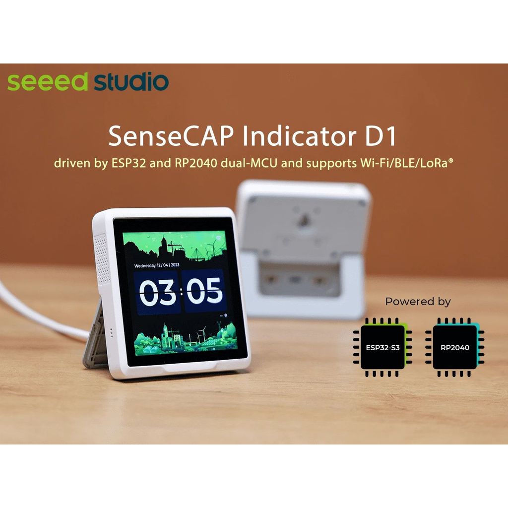 ตัวบ่งชี้ SenseCAP D1 หน้าจอดotch สัมผัส 4 นิ้ว รองรับเทคโนโลยี IoT ด้วยESP32S3 และ RP2040
