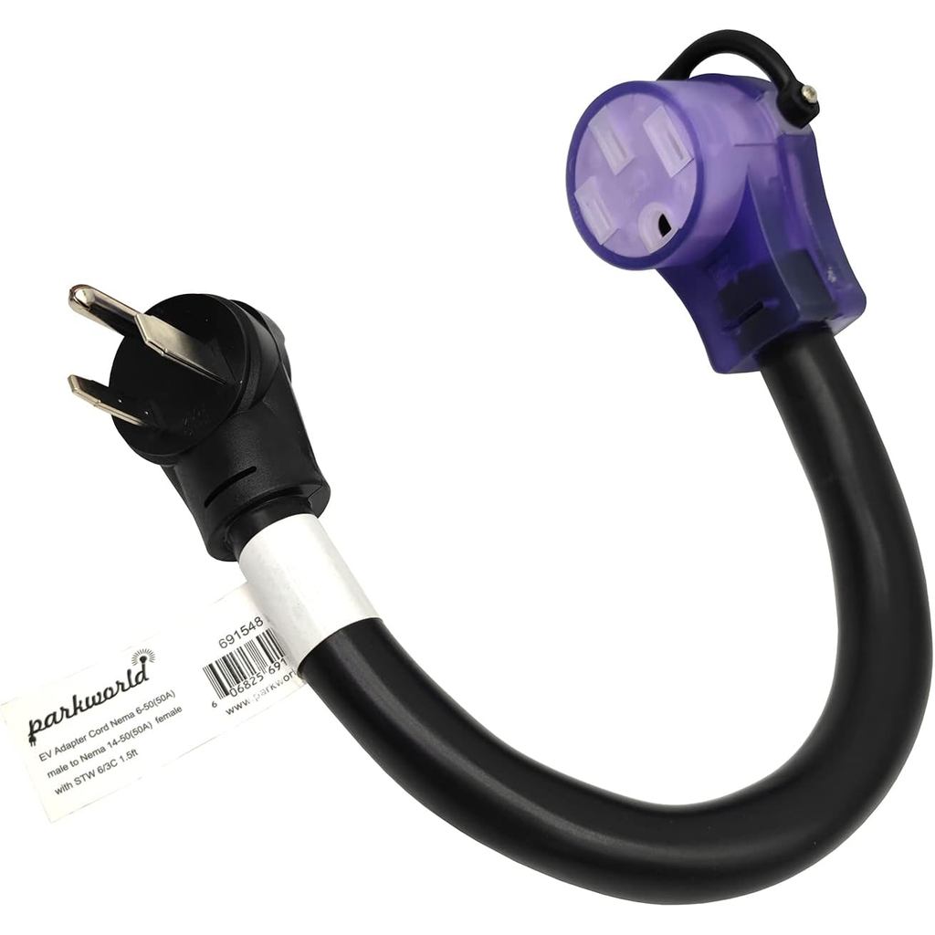 สายไฟอะแดปเตอร์ Parkworld EV สําหรับ 6-50P ถึง 14-50R (สําหรับเครื่องชาร์จ EV และ Tesla UMC เท่านั้น