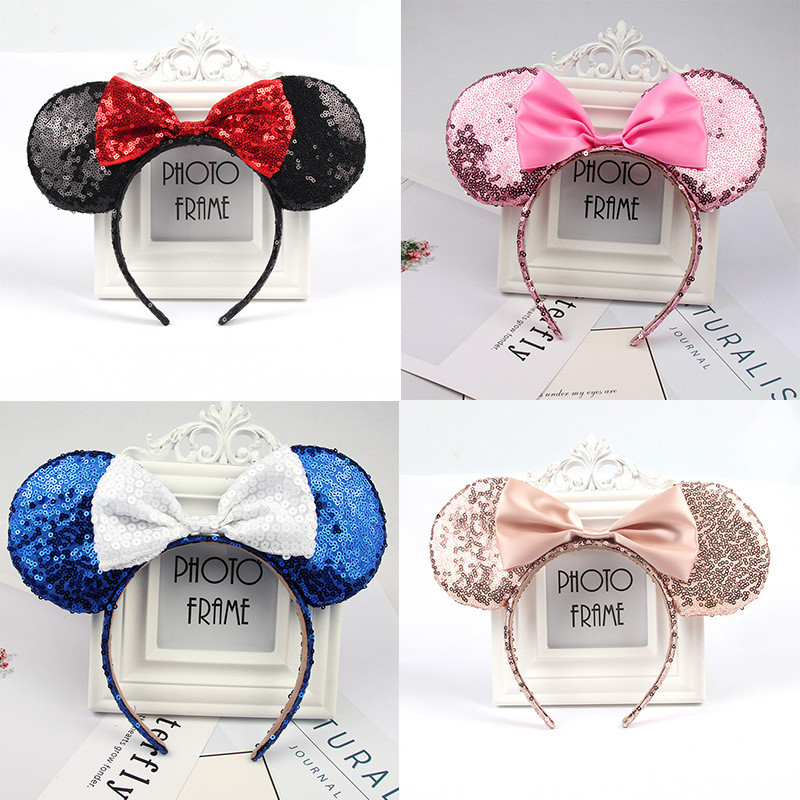 ที่คาดผมโบว์การ์ตูน Mickey & Minnie แบบหูกระต่าย จากDisney เหมาะสำหรับเล่นและถ่ายภาพ