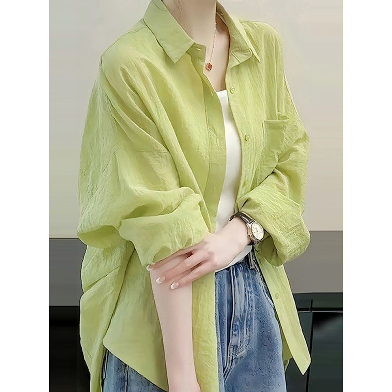 Mint Mambo Matcha Green Sunscreen Shirt Dopamine ไขมันเล็กน้อย Light Luxury High-End Top20251106ฉางซ