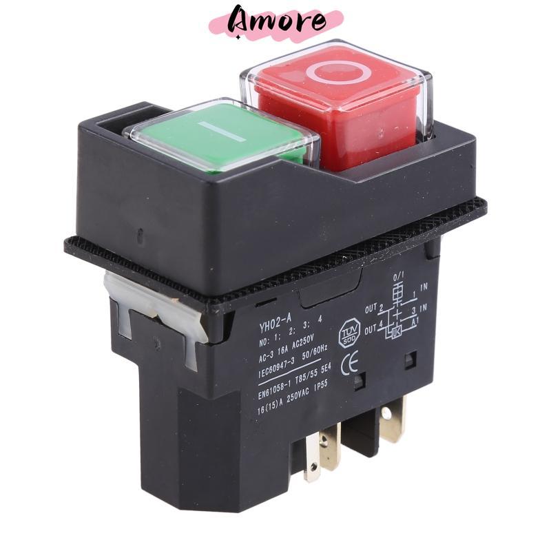 Amore 28A YH02-A สวิตช์ปุ่มกดสตาร์ทแม่เหล็กไฟฟ้าเครื่องมือเครื่องจักร