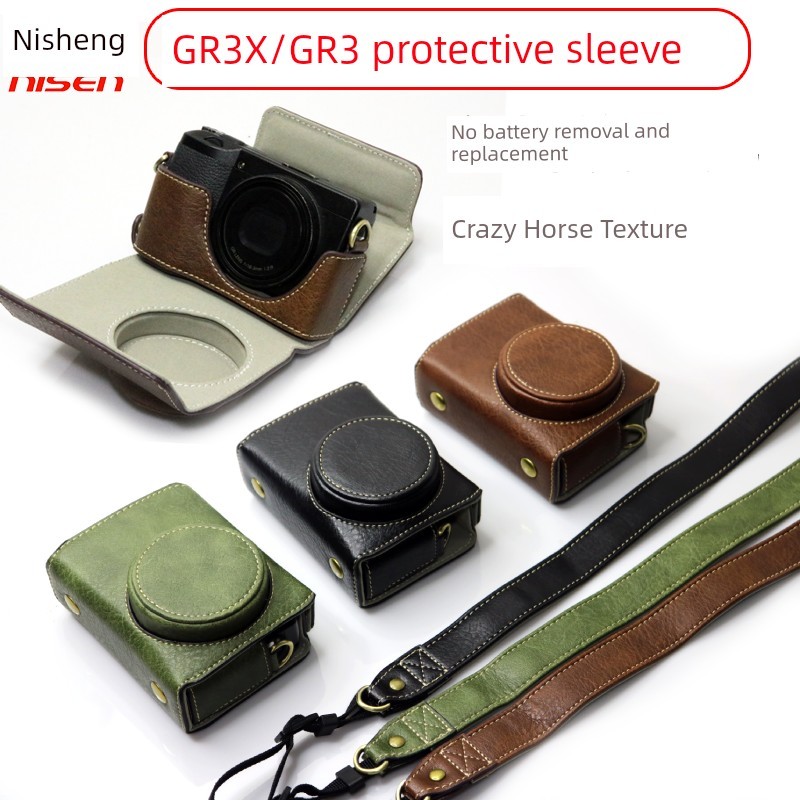 เหมาะสําหรับ Tricoh Ricoh GR4 GR3X GR3 HDF GR2 GRIV กรณี GR IIIX GRIII GRII Retro หนังกล้องเฉพาะกระเป๋ากล้องสายคล้องไหล่