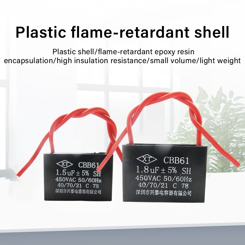 KK 5PCS คาปาซิเตอร์พัดลม 1.5uf 1.8uf 2uf 3.5uf 400v. CBB61 capacitor