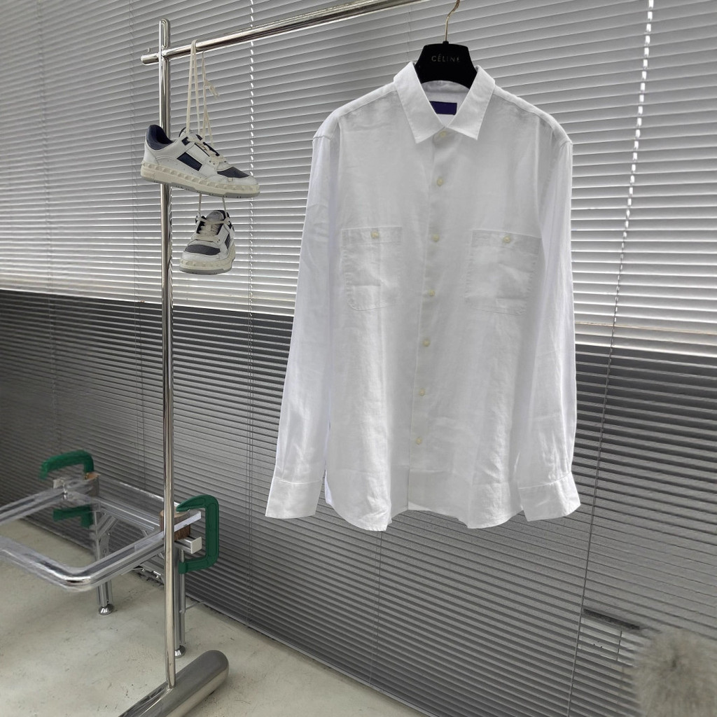 FY0X RL# 2025Men's Casual Linen Shirt Versatile Turn-Down Collar Men's Top