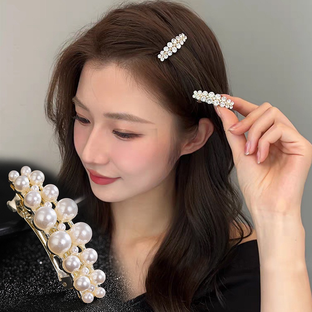 กิ๊บติดผมคริสตัลมุกเลียนแบบ ขนาดเล็ก สำหรับเครื่องประดับผมในฤดูใบไม้ผลิ