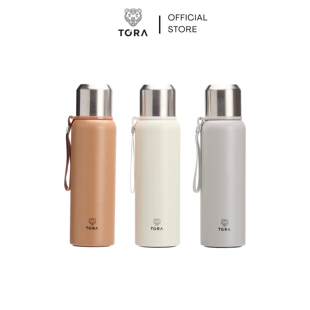 Tora กระบอกน้ำสุญญากาศ สแตนเลส เก็บความร้อนเย็น พร้อมถ้วย รุ่น AW25 ความจุ 800 มล.