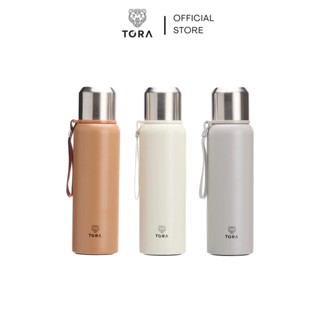Tora กระบอกน้ำสุญญากาศ สแตนเลส เก็บความร้อนเย็น พร้อมถ้วย รุ…