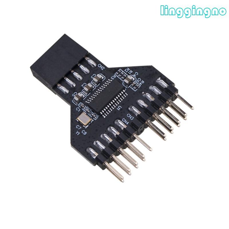 RR 9-Pin USB HUB USB 2 0 ตัวเชื่อมต่อสําหรับโคมไฟพัดลมเมนบอร์ด USB 9Pin อินเทอร์เฟซ