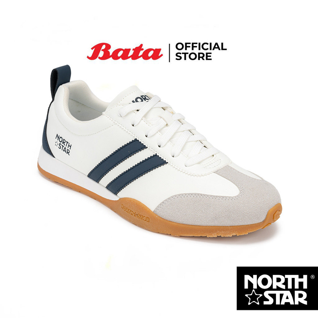 Bata บาจา North Star รองเท้าผ้าใบสนีคเกอร์แบบผูกเชือก สำหรับผู้ชาย รุ่น TRACK CLAS สีขาว 8201175 สีดำ 8206175