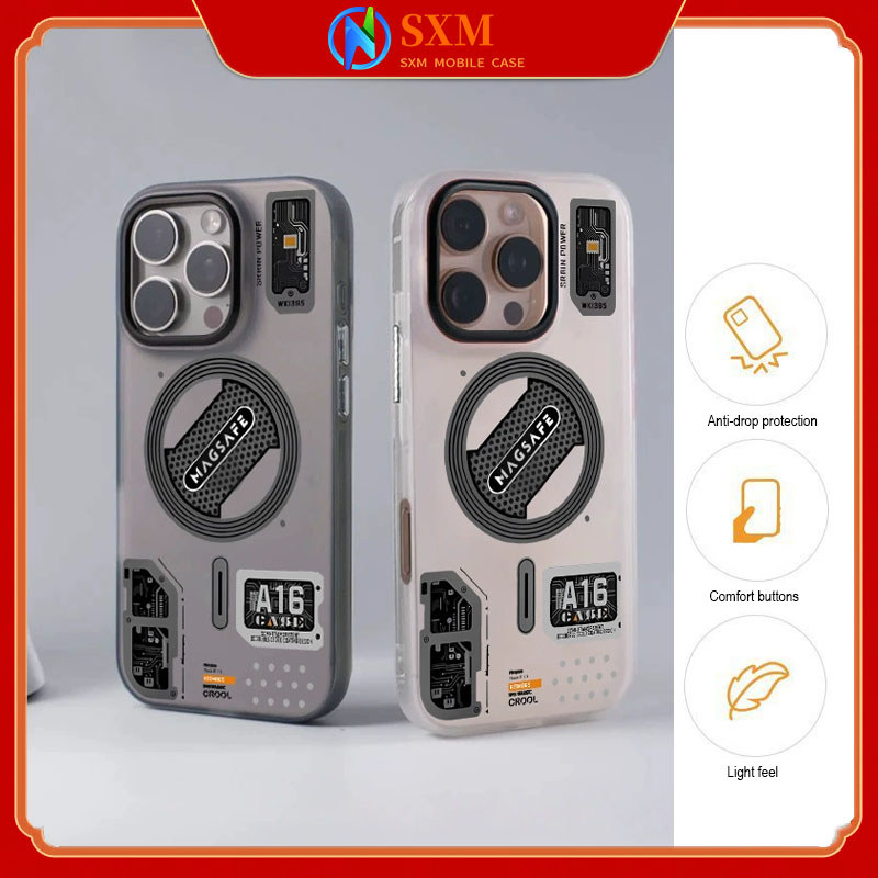IPhone 17 Pro Max Mechanical Magnetic IMD เคสโทรศัพท์กันกระแทกเข้ากันได้กับ iPhone 17/16/15/14/13/12