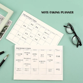 จัดส่งรวดเร็ว B5 สมุดโน้ตแพลนเนอร์รายสัปดาห์ รายเดือน planner weekly สำหรับนักเรียน สำนักงาน แผ่นบันทึก50แผ่น