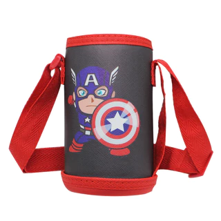 ‌ปลอกหุ้มถ้วยฉนวนพิมพ์การ์ตูนน่ารักสําหรับเด็ก-ผ้าคลุมพกพานักเรียนติดผนังหนาพร้อมที่จับ (ขนาดสากล) ใช้ในบ้านโรงเรียนและกลางแจ