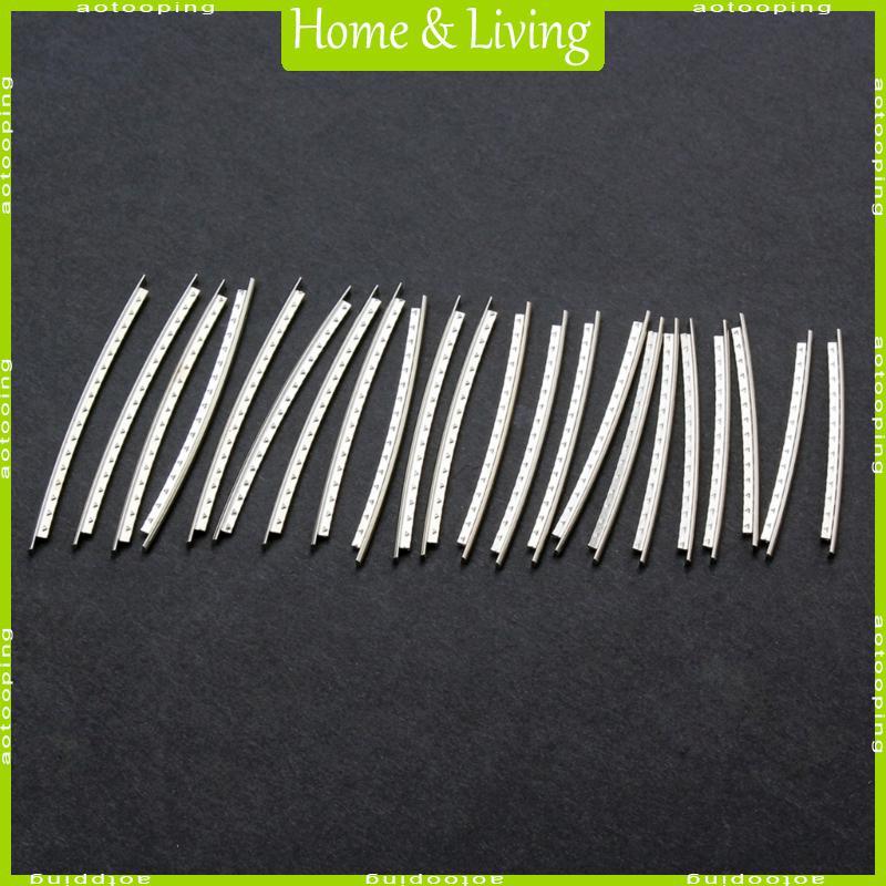 AOTOO เงินกีตาร์ไฟฟ้า Fret ลวดกีตาร์ Fretboard 24 Fret 2 7 มม.โทนสําหรับกีตาร์ Fingerboard เปลี่ยนแพ