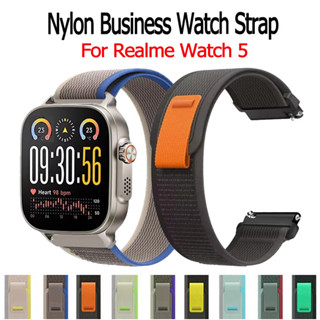 สายรัดไนลอนแบบยืดหยุ่นสำหรับ realme watch 5 สายนาฬิกาสมาร์ทว…