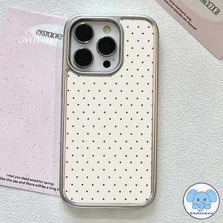 สำหรับ IPhone 17 AIR XR 16 11 15 13 12 14 Pro Max X XS Max 16 7 8 15 Plus เคสกรอบชุบไฟฟ้าแบบใสหรูหราแบบเต็มจอจุดเล็กๆ