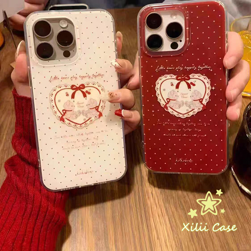 สำหรับ IPhone 15 17 air 16 11 14 12 13 Pro Max 15 16 Plusเทศกาล ตุ๊กตา เชอร์รี่ รัก หัวใจ ดาว หมีจุดคลื่น น่ารัก ปกIMD ราคา ถูกที่สุด ดีลบีเคเค แกลเลอรีภาพที่ 5