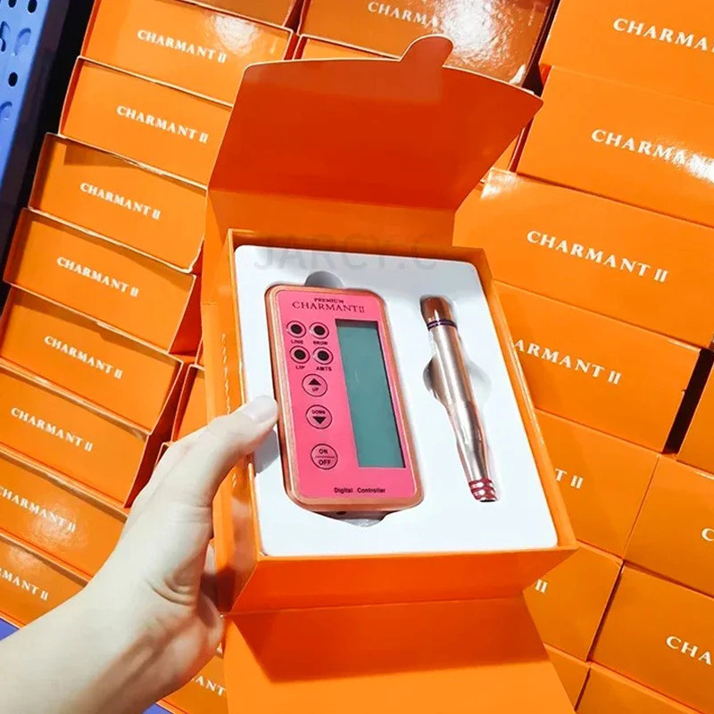 เกาหลี Dermografo Charmant เครื่องสักปากกาแต่งหน้าถาวรเครื่องโรตารีพร้อมเข็มสําหรับ Eyebrow Lip Eyel