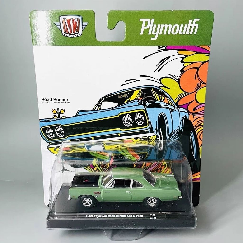 M2 1/64 Plymouth Road Runner 1969 โมเดลรถอัลลอย