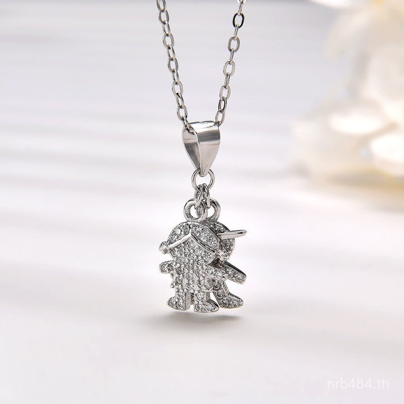 สร้อยคอมีจี้เพชรสังเคราะห์ สไตล์ยุโรปสมัยใหม่ ทำจากเงินสเตอร์ลิง 925 พร้อมโซ่และกระดูกไหปลาร้า สำหรั