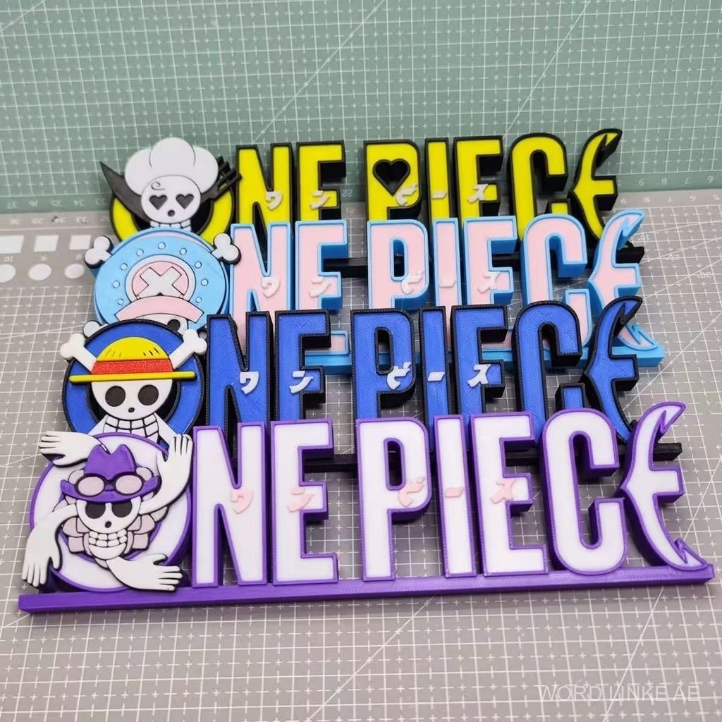 [ในสต็อก] 3D การพิมพ์ One Piece ป้ายคําสามมิติ One Piece โลโก้อะนิเมะป้ายยืน 3D การพิมพ์ PLA รูปโลโก