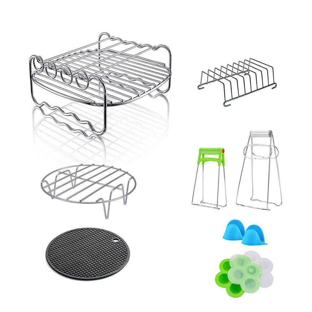คลังสินค้าพร้อม 23 ซม.27 ซม.เหมาะสําหรับ 3.2 QT-5.8 QT Air Fryer อุปกรณ์เสริมย่างคู่ 4 เข็มอุปกรณ์เส