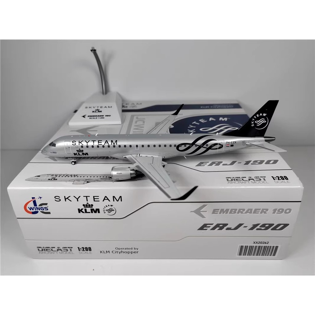 ปีก JC XX20262 1: 200 Holland Airlines ERJ-190 PH-EZX United League Alloy