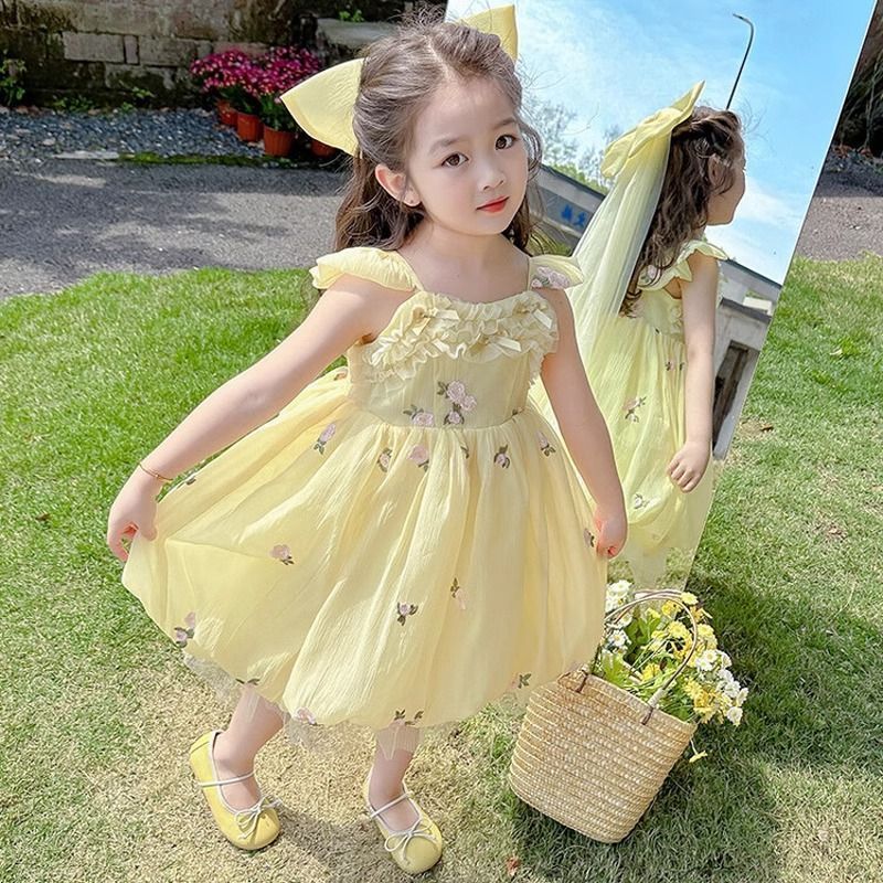 童装/เด็ก/เสื้อผ้าเด็กผู้หญิงกระโปรงฤดูร้อนCrushion Newschildren Stitch 2025newchildren Dendantkeyกระโ