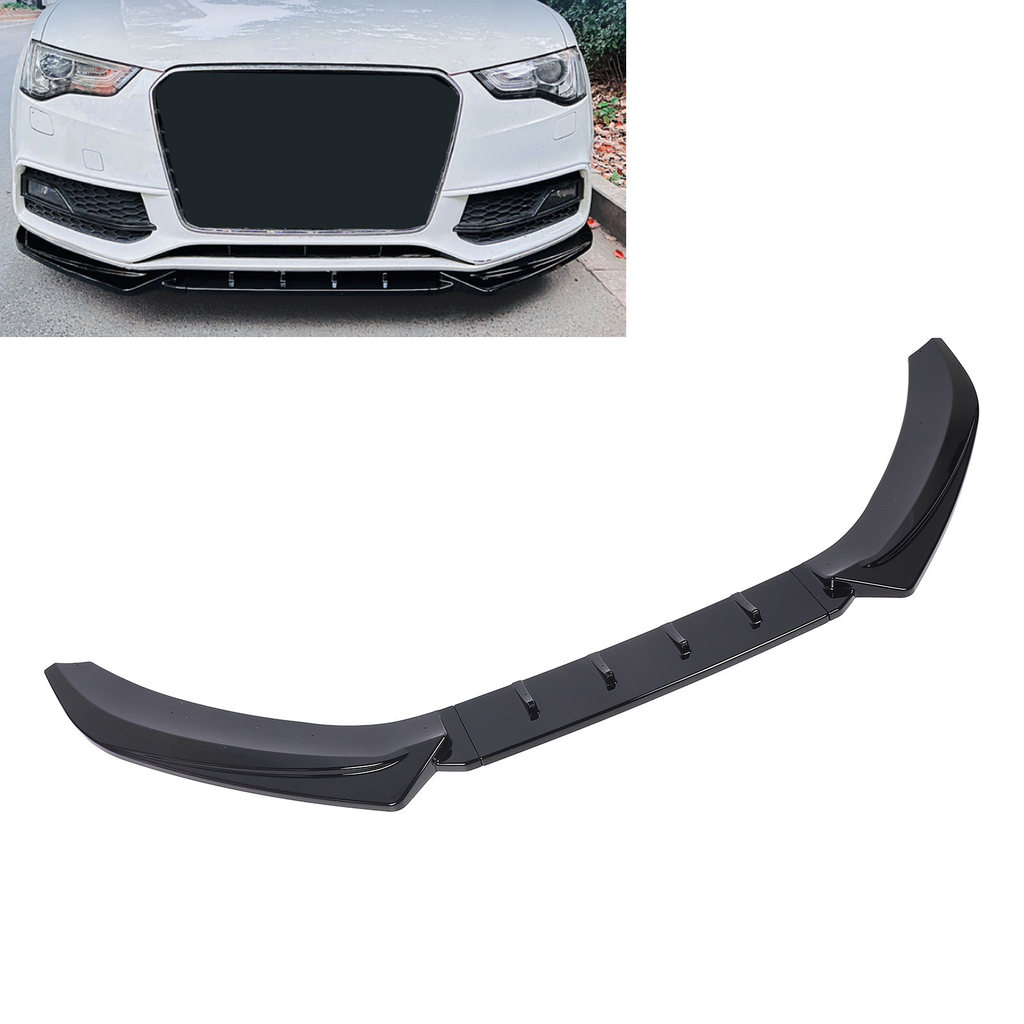 [LMC] กันชนหน้า Lip Body Kit Glossy Black Racing Look คางริมฝีปากด้านหน้าสปอยเลอร์ทดแทนสําหรับ S5 8T