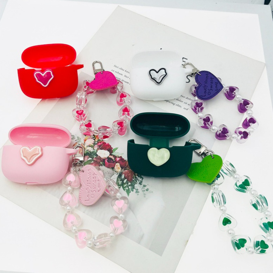 Ins love เคสหูฟังสําหรับ Beats Studio /Solo Buds เคสซิลิโคนพร้อมที่ครอบกุญแจสําหรับ Beats Solo Buds