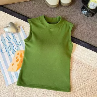 ( S-4XL ) เสื้อฐานผู้หญิง แขนกุด คอจำลอง เสื่อกักถักระดับไฮเอนด์ เสือกล้าม มีสไตล์และกระชับสัดส่วน มีให้เลือก 11 สี