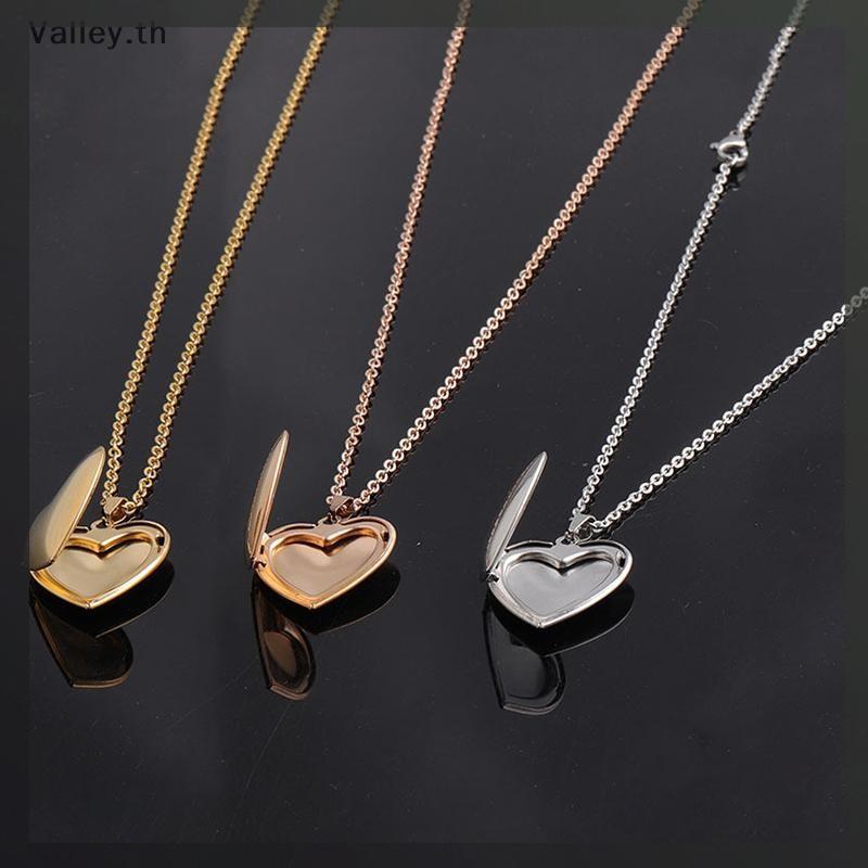[Valley] จี้ล็อกเก็ตหัวใจรักสําหรับผู้หญิงผู้ชายเปิดกรอบรูปสร้อยคอรูปภาพ TH