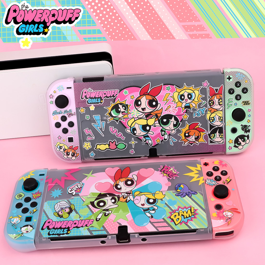 เคสป้องกันแบบแข็งแบบ Dockable สําหรับ Nintendo Switch 2/Switch, เคสน่ารักเข้ากันได้กับ Switch Oled-The Powerpuff Girls