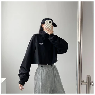Hotgirl พร้อมส่ง เสื้อแจ็คเก็ตแขนยาวทรงหลวมพิมพ์ลายสไตล์อเมริกัน สไตล์เรียบง่ายและสบาย